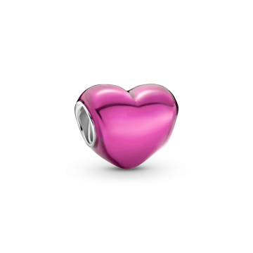 Charm Corazón Metálico Rosa