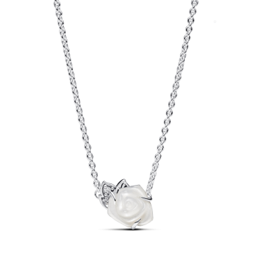 Collar Rosa Blanca Floreciendo