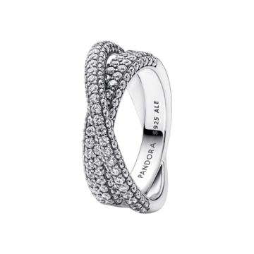 Anillo Doble Banda Cruzada...