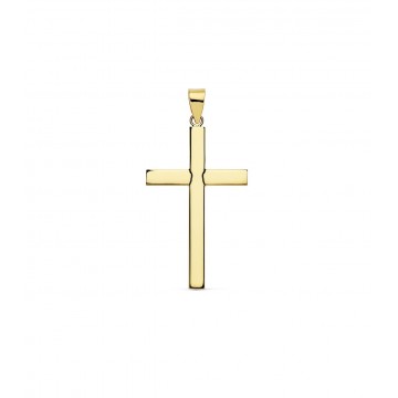 Cruz Lisa de Oro Amarillo 18 K