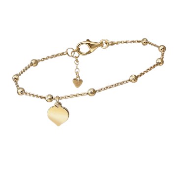 PULSERA PLATA B.ORO CORAZON