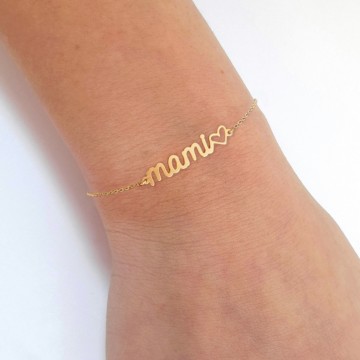 PULSERA PLATA B.ORO `MAMI´...
