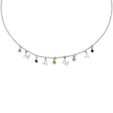 GARGANTILLA PLATA MAMA COLOR