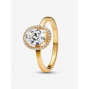 Anillo Halo Ovalado Brillante