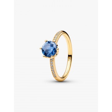 Anillo Corona Brillante Azul