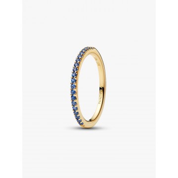 Anillo Banda Azul Brillante