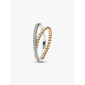 Anillo Banda Doble Cruzada...