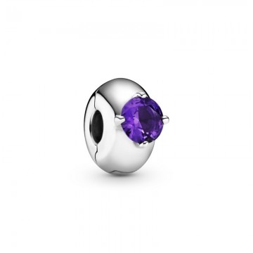 Clip Circulo Solitario Morado